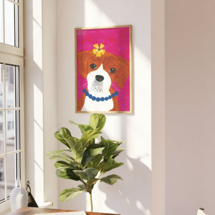 Boxer dog painting on wall