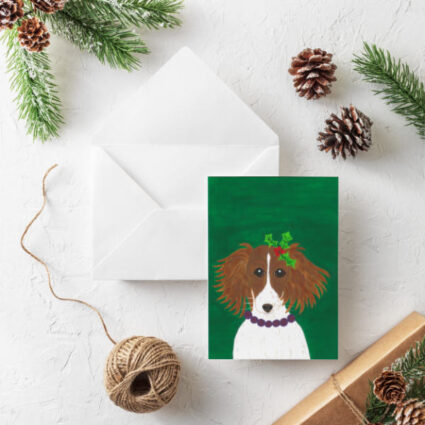 Festive Springer Spaniel Christmas Card