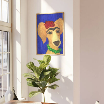 Custom painting of a greyhound