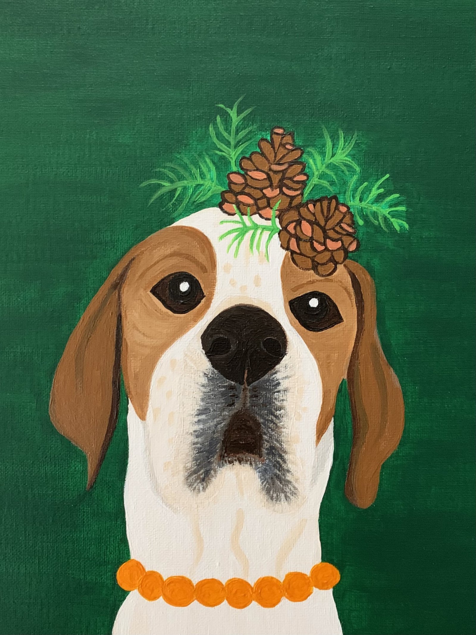 dog art dog portrait English Pointer painting