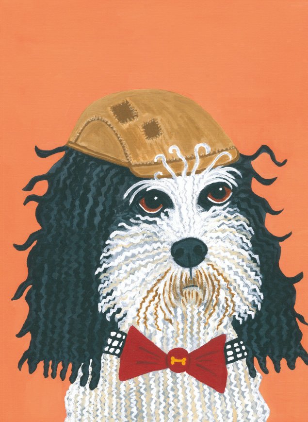 dog art Portuguese water dog