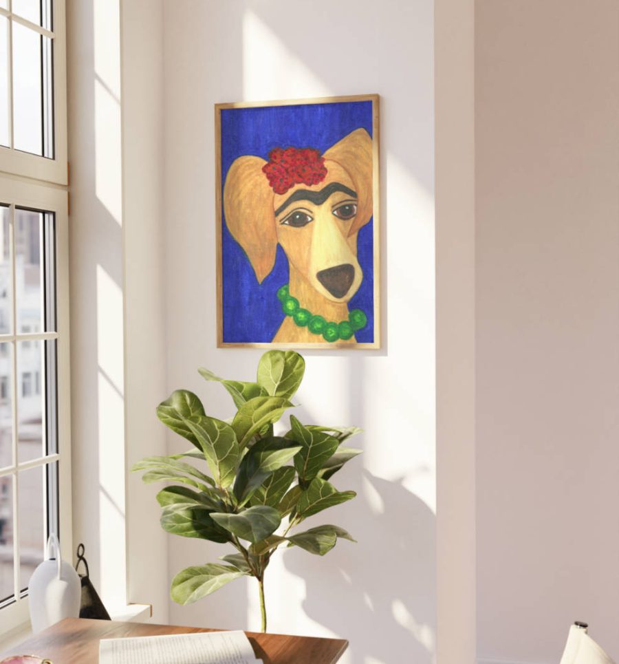 Custom painting of a greyhound